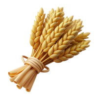 dramatic contemporary Bundle of wheat stalks tiewith twine, natural texture, soft lighting, isolateon transparent background,high-resolution product photography refined png