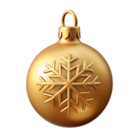 captivating coastal Glittering golChristmas bauble with intricate snowflake design, studio lighting, front view, isolateon transparent background,high-resolution product photography impeccable png