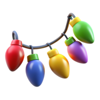 picturesque remarkable String of colorful Christmas lights, blinking, tangled, studio lighting, with transparent background,high-resolution product photography png