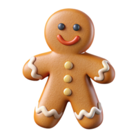 bolstriking Gingerbreaman cookie with icing details, realistic texture, front view, studio lighting, with transparent background,high-resolution product photography original png