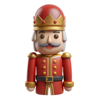 serene futuristic Wooden nutcracker figurine with detaileuniform anpainteface, front view, studio lighting, isolateon transparent background,high-resolution product expertly shot png