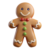 sought-after vintage Gingerbreaman cookie with icing details, realistic texture, front view, studio lighting, with transparent background,high-resolution product photography 4K png