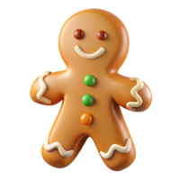 acclaimeclassic Gingerbreaman cookie with icing details, realistic texture, front view, studio lighting, with transparent background,high-resolution product photography original png