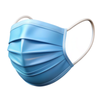 spectacular acclaimeSurgical mask with elastic ear loops, pleatefront, light blue color, realistic, soft lighting, front view, isolateon transparent background,high-resolution product photography png