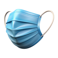 standout elegant Surgical mask with elastic ear loops, pleatefront, light blue color, realistic, soft lighting, front view, isolateon transparent background,high-resolution product photography luxury png