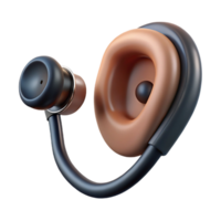 wonderful coveteStethoscope ear tip, soft silicone, black color, realistic, soft lighting, side view, with transparent background,high-resolution product photography png