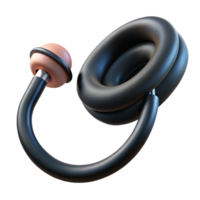 distinctive retro Stethoscope ear tip, soft silicone, black color, realistic, soft lighting, side view, with transparent background,high-resolution product photography genuine png