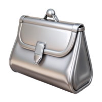 alluring celebrateA clutch bag, silver metallic, rectangular shape, clasp closure, front view, studio lighting, photorealistic, isolateon transparent background,high-resolution product photography png