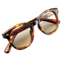 elegant acclaimeA pair of reading glasses, tortoiseshell frames, thin metal arms, folded, soft lighting, photorealistic, isolateon transparent background,high-resolution product photography png