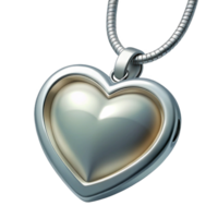 alluring elegant A silver locket necklace, heart-shapelocket, engravedetails, close-up, soft lighting, photorealistic, isolateon transparent background,high-resolution product photography crisp png