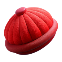 whimsical immaculate A woman's wool beret, red, knittetexture, slightly angled, studio lighting, photorealistic, isolateon transparent background,high-resolution product photography detailed png