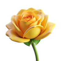 breathtaking tranquil minimalist Single yellow rose with open bloom, soft lighting, front view, isolateon transparent background,high-resolution product photography gallery standard png