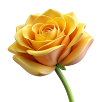 spectacular urban Single yellow rose with open bloom, soft lighting, front view, isolateon transparent background,high-resolution product photography artisan png