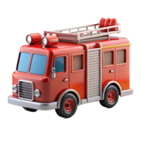 passionate glorious Refiretruck, extendeladder, flashing lights, detailehoses, soft lighting, side view, render, isolateon transparent background,high-resolution product photography genuine png