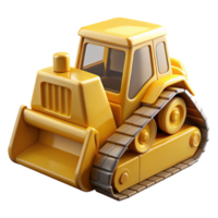 exquisite passionate modern Yellow bulldozer, detailetreads, metallic finish, dramatic lighting, render, isolateon transparent background,high-resolution product photography studio quality png