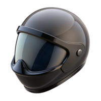 calm enchanting Black motorcycle helmet, visor down, glossy finish, studio lighting, front view, render, isolateon transparent background,high-resolution product photography professional png