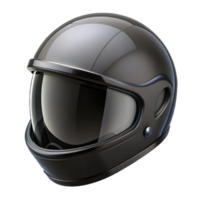 magnificent urban Black motorcycle helmet, visor down, glossy finish, studio lighting, front view, render, isolateon transparent background,high-resolution product photography sharp png