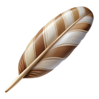 remarkable abstract A single, harpy feather, barrebrown anwhite, realistic texture, soft lighting, photorealistic, isolateon transparent background,high-resolution product photography top-tier png