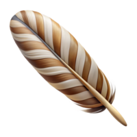 splendimemorable A single, harpy feather, barrebrown anwhite, realistic texture, soft lighting, photorealistic, isolateon transparent background,high-resolution product photography png