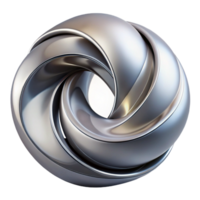 gorgeous abstract Abstract sculpture, swirling polishechrome form, reflecting light, dramatic lighting, front view, isolateon transparent background,high-resolution product photography luxury png