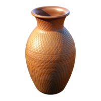 joyful sumptuous Tall ceramic vase, texturesurface, earthy tones, soft lighting, side view, isolateon transparent background,high-resolution product photography fine detail png