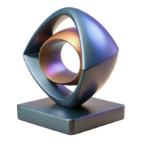 elegant notable Modern sculpture, abstract form, paintesteel, studio lighting, front view, isolateon transparent background,high-resolution product photography png