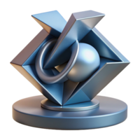 romantic picturesque Modern sculpture, abstract form, paintesteel, studio lighting, front view, isolateon transparent background,high-resolution product photography luxury png