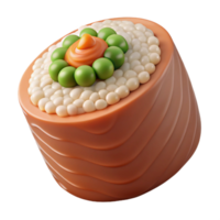 pristine distinctive Spicy tuna roll, tuna, spicy mayonnaise, cucumber, nori seaweed, soft lighting, side view, render, isolateon transparent background,high-resolution product photography png