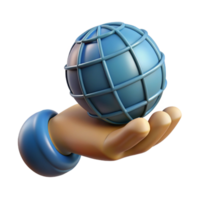 dreamy alluring Clay sculptelogo of a human hanholding a globe, detailetexture, soft lighting, front view, product shot, isolateon transparent background,high-resolution product photography luxury png