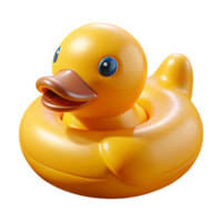 whimsical dazzling Inflatable rubber logo of a duck, glossy finish, soft lighting, front view, product shot, isolateon transparent background,high-resolution product photography crisp png