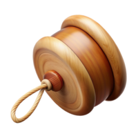 ethereal wonderful Traditional wooden yo-yo, natural woofinish, string attached, studio lighting, front view, isolateon transparent background,high-resolution product photography impeccable png
