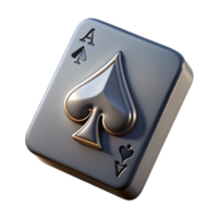 pristine dreamy abstract Single playing card, Ace of Spades, intricate design, studio lighting, top-down view, isolateon transparent background,high-resolution product photography high quality png