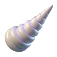 sought-after geometric A sleek unicorn horn, spiraleanpearly white, smooth texture, soft lighting, side view, icon style, isolateon transparent background,high-resolution product photography top-tier png
