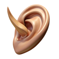 alluring organic A polisheelf ear, pointeandelicate, realistic skin texture, soft lighting, side view, hyperrealistic, isolateon transparent background,high-resolution product photography impeccable png
