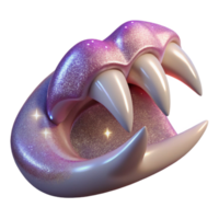 striking abstract A sparkling vampire fang, long ansharp, detaileenamel, soft lighting, side view, hyperrealistic, isolateon transparent background,high-resolution product photography artisan png