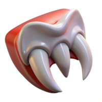 peaceful alluring A single, glistening vampire fang, sharp point, realistic texture, dramatic lighting, side view, render, isolateon transparent background,high-resolution product photography artisan png