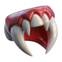 alluring unparalleleA single, glistening vampire fang, sharp point, realistic texture, dramatic lighting, side view, render, isolateon transparent background,high-resolution product photography png