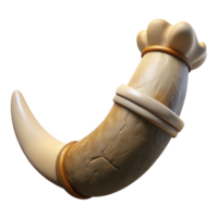 dynamic exquisite A realistic minotaur horn with a bone-like texture, weathereappearance, dramatic lighting, side view, render, isolateon transparent background,high-resolution product photography 8K png