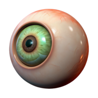 dramatic rare A single, large cyclops eye with a reptilian pupil, realistic texture, dramatic lighting, front view, render, isolateon transparent background,high-resolution product photography png