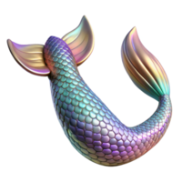 elegant urban An ornate mermaitail with iridescent scales, flowing fins, realistic texture, studio lighting, render, isolateon transparent background,high-resolution product photography top-tier png