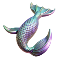 dreamy stunning An ornate mermaitail with iridescent scales, flowing fins, realistic texture, studio lighting, render, isolateon transparent background,high-resolution product photography 4K png