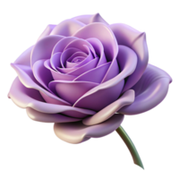 picturesque memorable Single lavender rose, soft petals, gentle curves, studio lighting, side view, photorealistic, isolateon transparent background,high-resolution product photography png