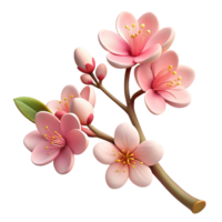 signature classic Branch of cherry blossoms, multiple flowers, delicate petals, studio lighting, photorealistic, with transparent background,high-resolution product photography detailed png