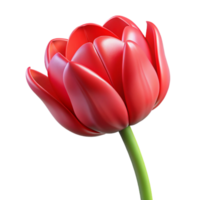 quintessential bohemian Single retulip, vibrant color, smooth petals, studio lighting, front view, photorealistic, isolateon transparent background,high-resolution product photography gallery standard png
