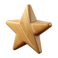 celebratebaroque Wooden Christmas tree ornament in the shape of a star, soft lighting, front view, isolateon transparent background,high-resolution product photography luxury png