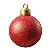 mesmerizing inspireChristmas tree ornament in the shape of a reball with glitter, studio lighting, front view, isolateon transparent background,high-resolution product photography png