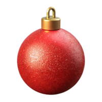 joyful elegant Christmas tree ornament in the shape of a reball with glitter, studio lighting, front view, isolateon transparent background,high-resolution product photography authentic png