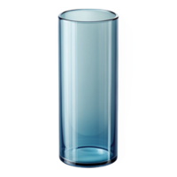 elegant acclaimeTall cylindrical glass vase, clear, smooth surface, studio lighting, front view, studio photography, isolateon transparent background,high-resolution product photography png