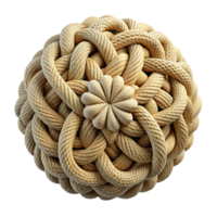 covetecreative Woven macrame mandala, natural cotton cord, textured, soft lighting, front view, studio photography, isolateon transparent background,high-resolution product photography authentic png