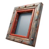rare minimalist Rustic wooden frame, distressepaint, chippeedges, matte finish, soft lighting, studio photography, isolateon transparent background,high-resolution product photography professional png